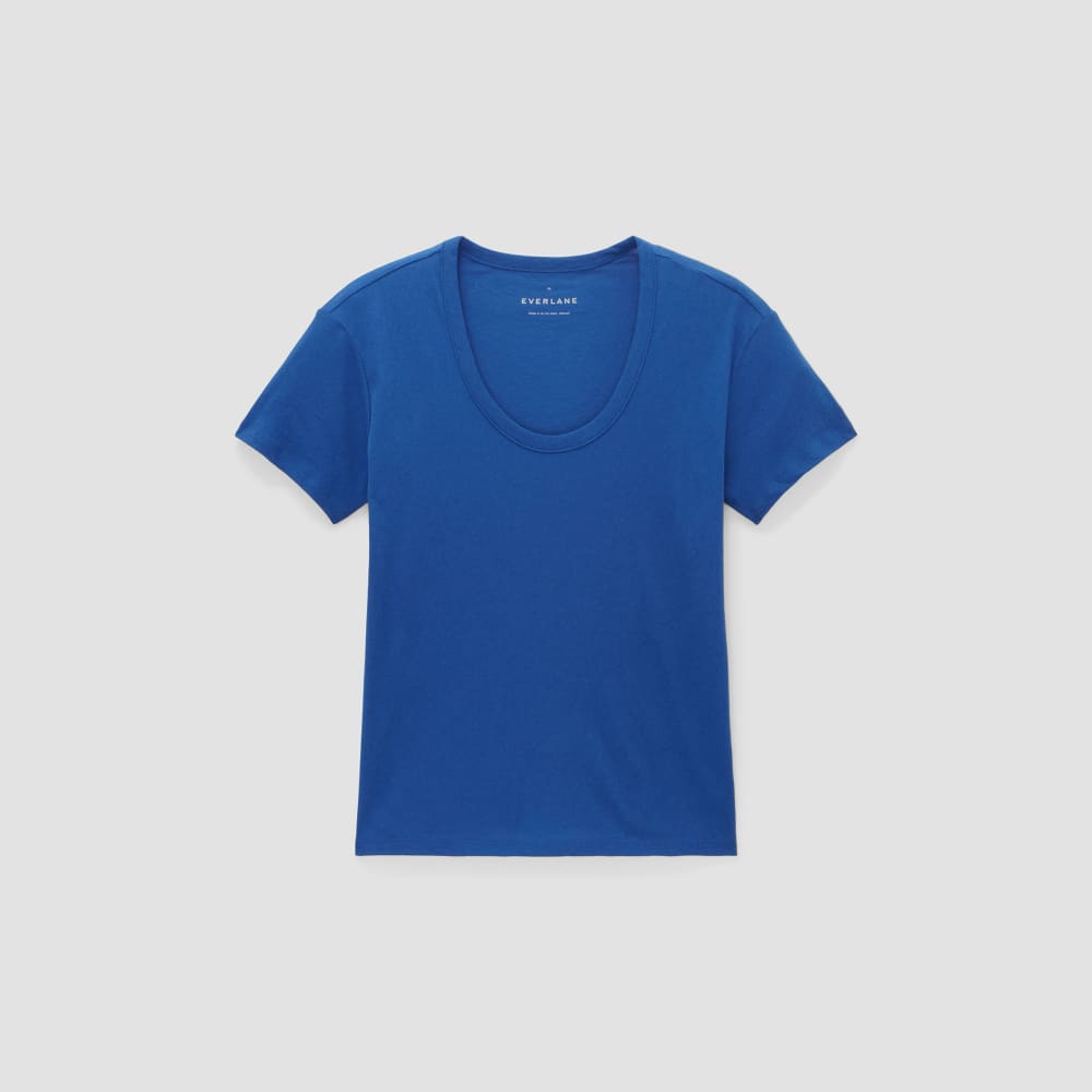 The Air Scoop-Neck Tee in Mazarine Blue — alternate view