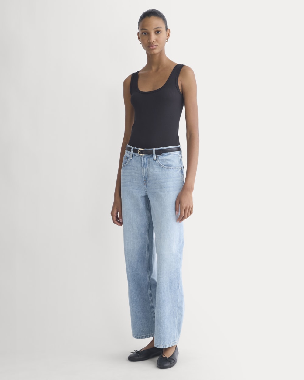 Loose Curve Jean in Light Indigo — front view