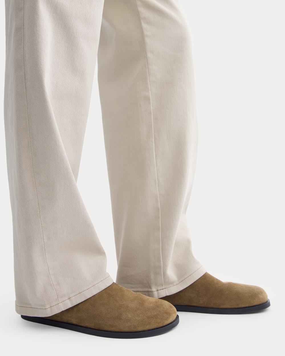 Suede Clog in Farro — detail view
