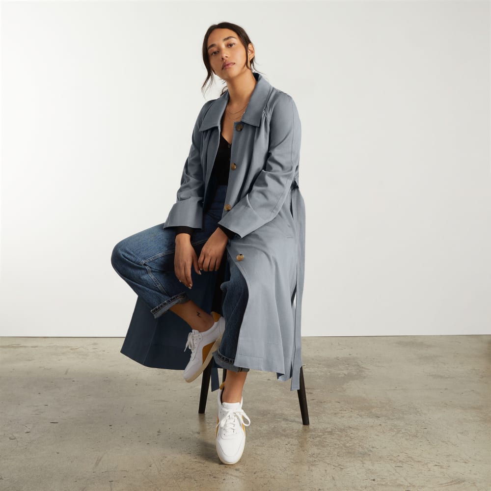 The Gathered Drape Trench in Smoke — detail view