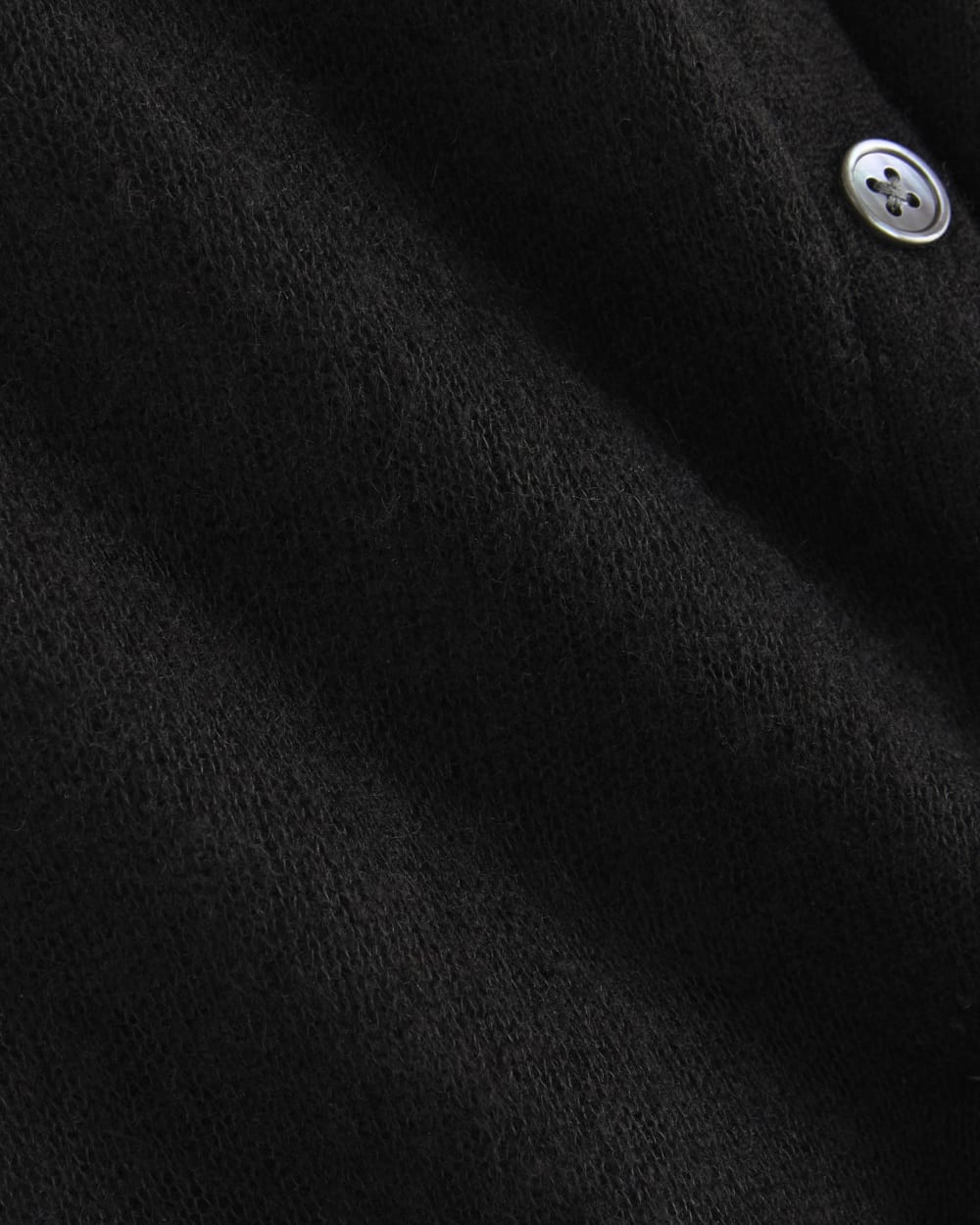 The Air Alpaca™ Short-Sleeve Cardigan in Black — detail view