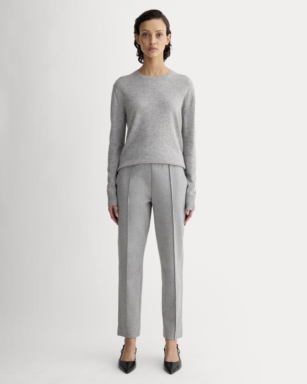 The Dream Pant® in Mid Heather Grey — front view