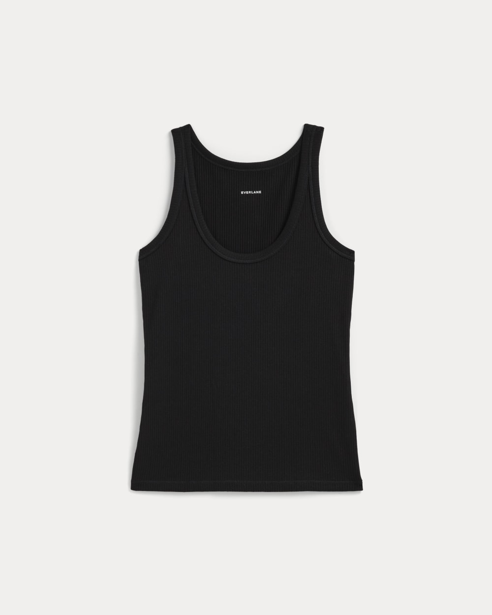 The Shimmy Scoop-Neck Tank in Black — alternate view