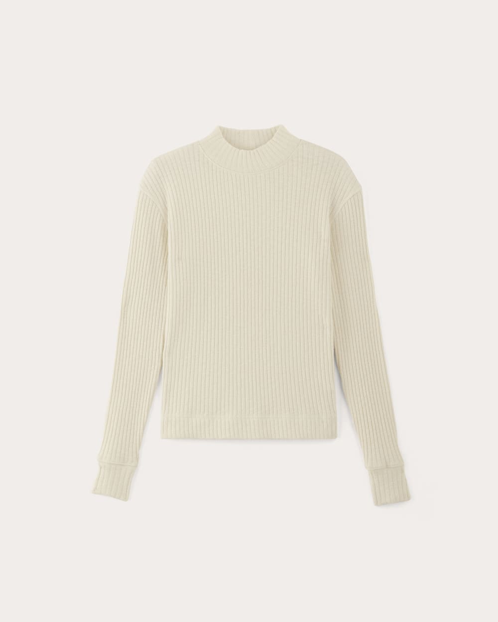 The Cozy Rib Funnel-Neck in Bone — alternate view