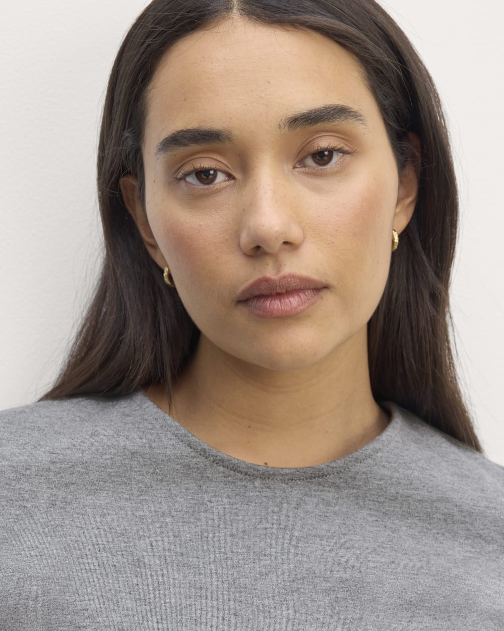 The Dream Tee in Mid Heather Grey — detail view