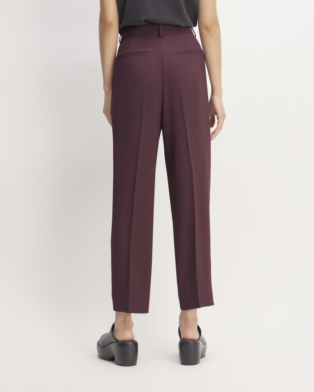 The Japanese GoWeave Way-High® Tapered Pant in Burgundy — detail view