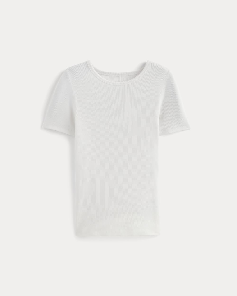 The Luxe Rib Crew in White — alternate view