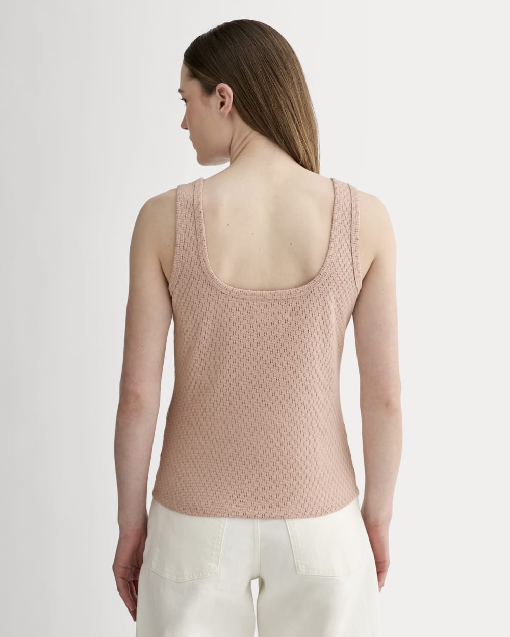 The Pointelle Cami in Rose Smoke — detail view
