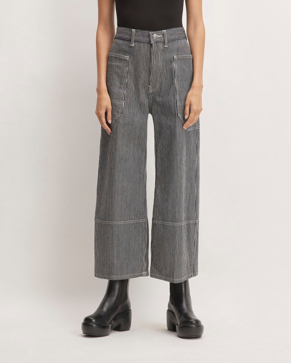 The Way-High® Gardener Cropped Jean in Hickory Stripe — detail view