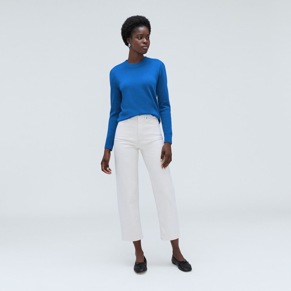 The Cashmere Crew in Lapis Blue — detail view
