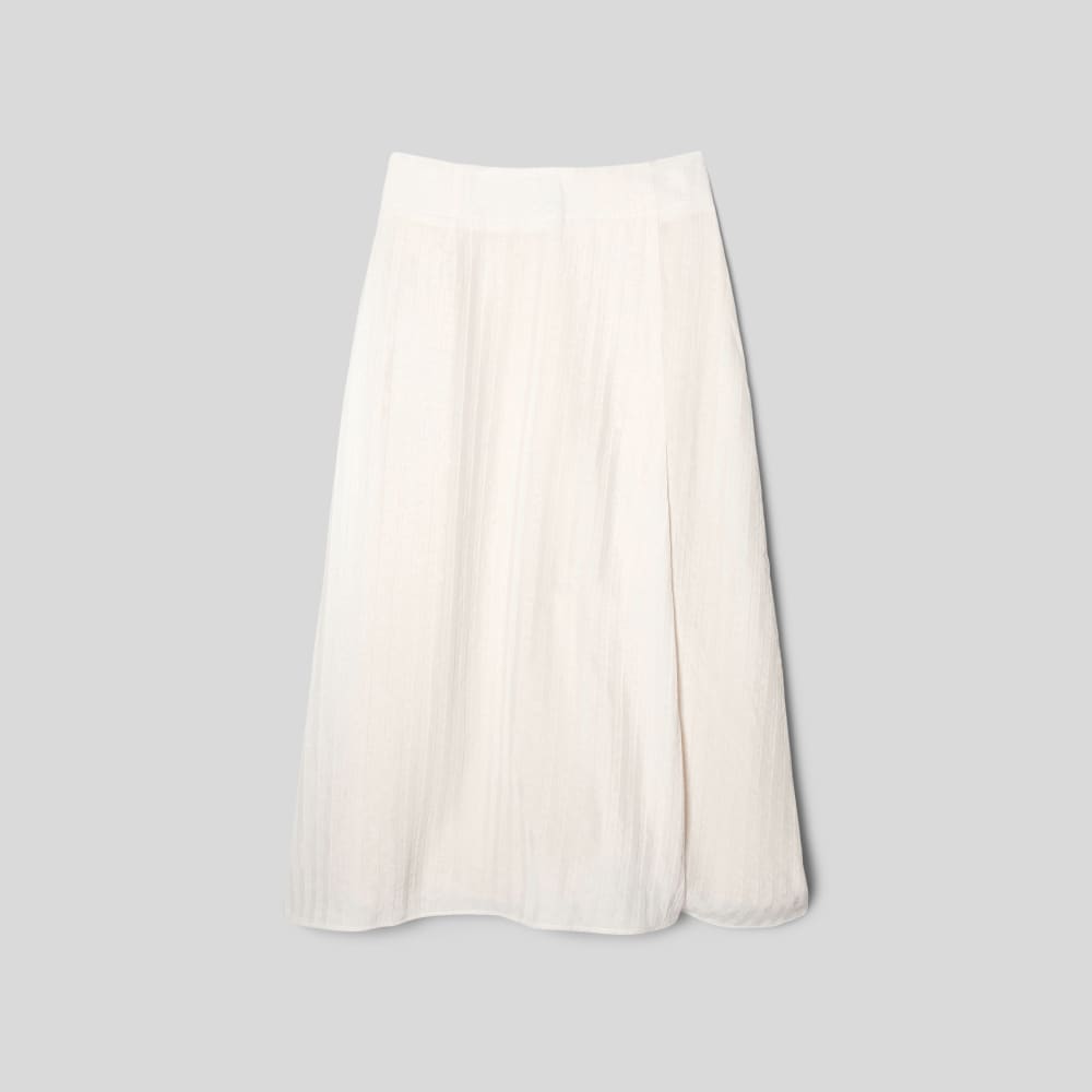 The City Stripe Midi Skirt in Bone — alternate view