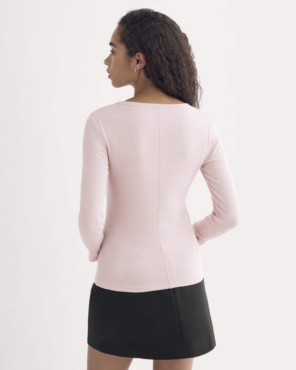 Luxe Rib Deep U-Neck Top in Burnished Lilac — detail view
