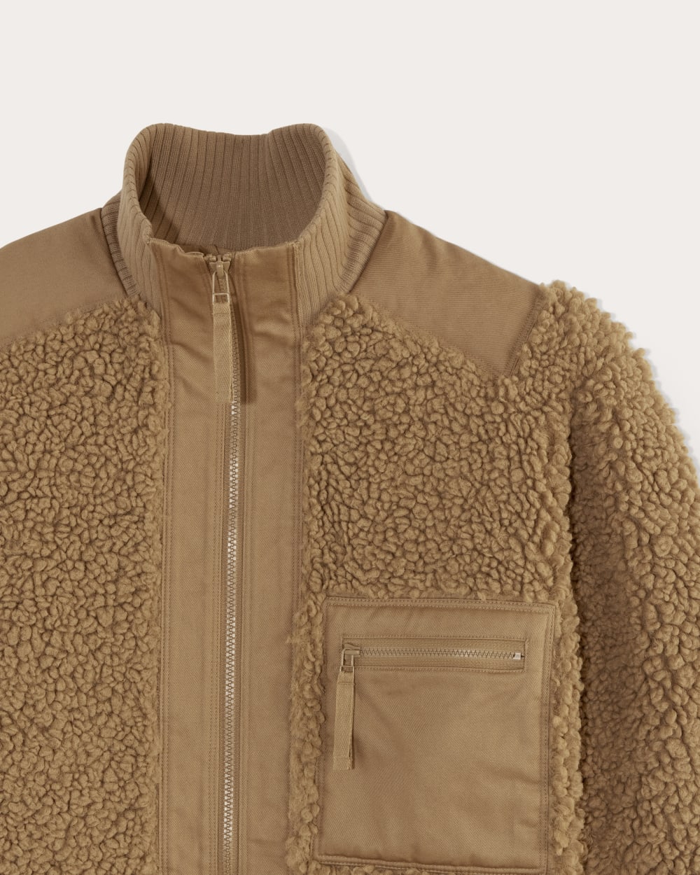 The Teddy Jacket in Toasted Coconut — detail view