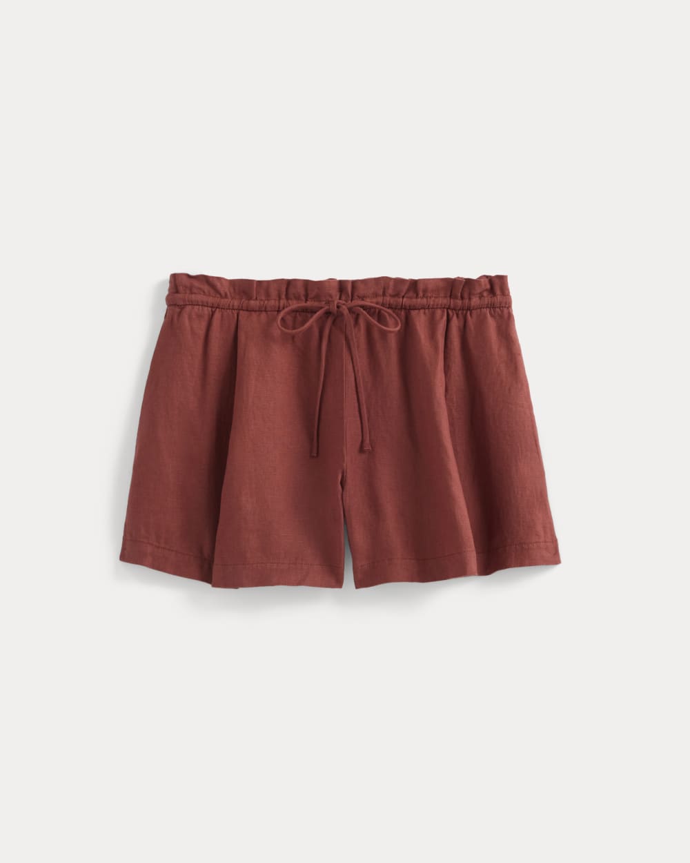 Flowy Short in Linen in Henna Red — alternate view