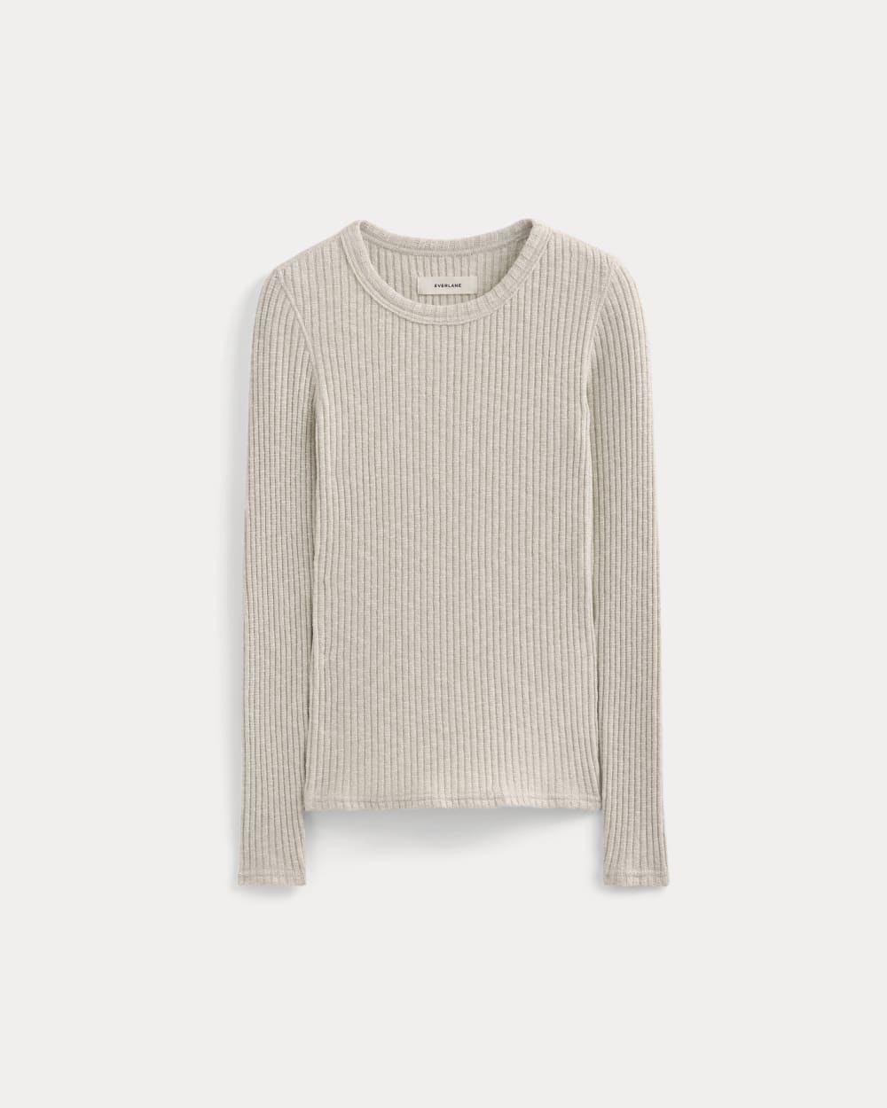 The Cozy Rib Long-Sleeve Tee in Peyote / Bone — alternate view