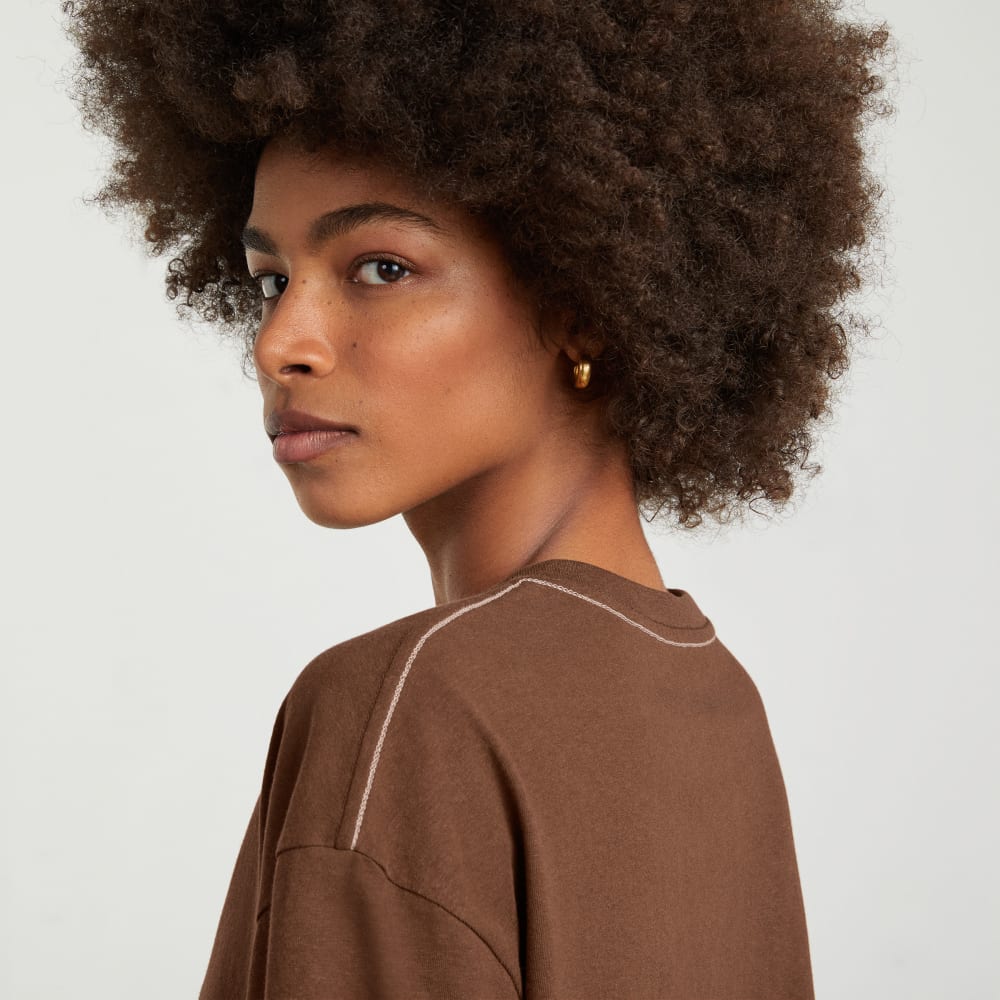 The Vintage Henley Hemp Tee in Espresso — alternate view