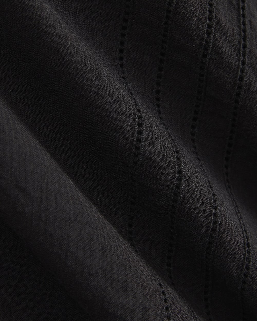 Cotton Gauze Resort Shirt in Black — detail view