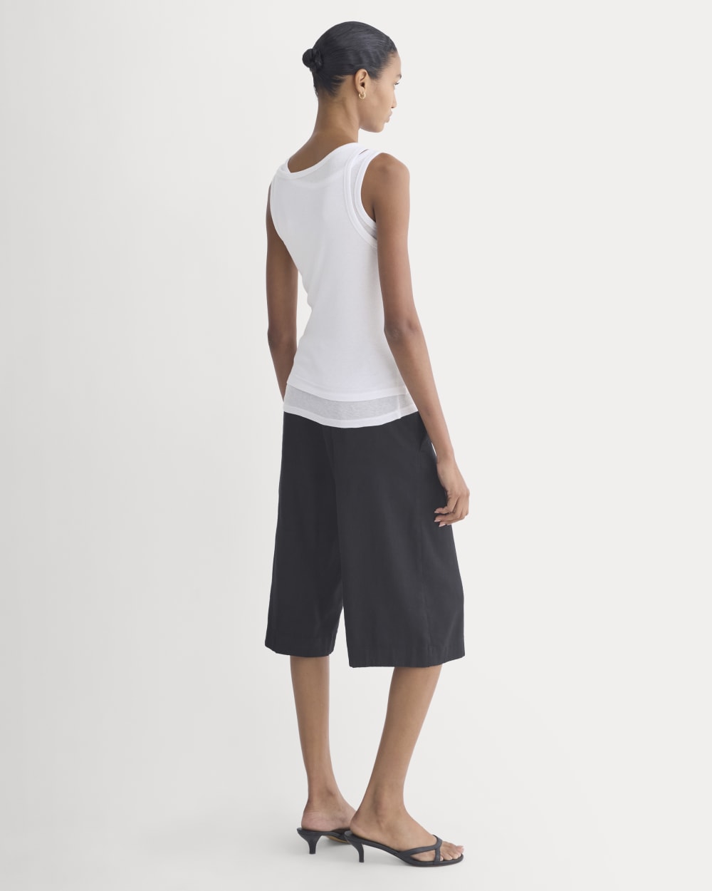 Tissue Layered Tank in White — detail view