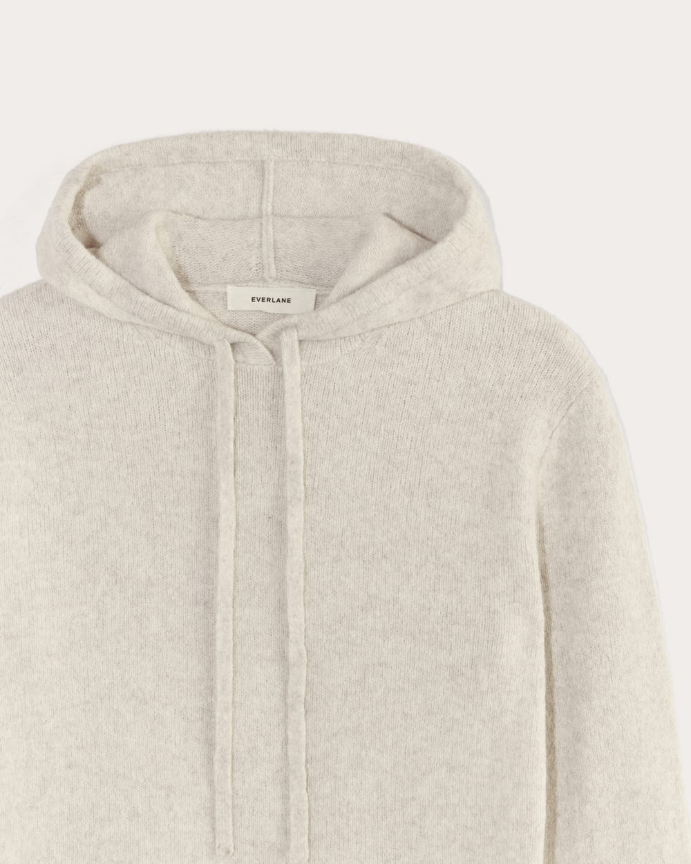The Oversized Hoodie in Plush Cotton in Heathered Oat — detail view