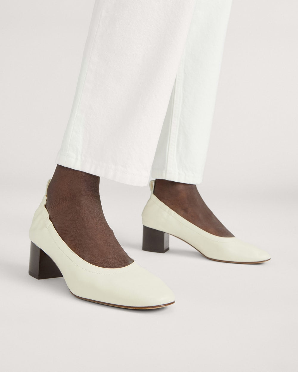 The Day Heel in Narrow Fit in Bone Stacked — alternate view