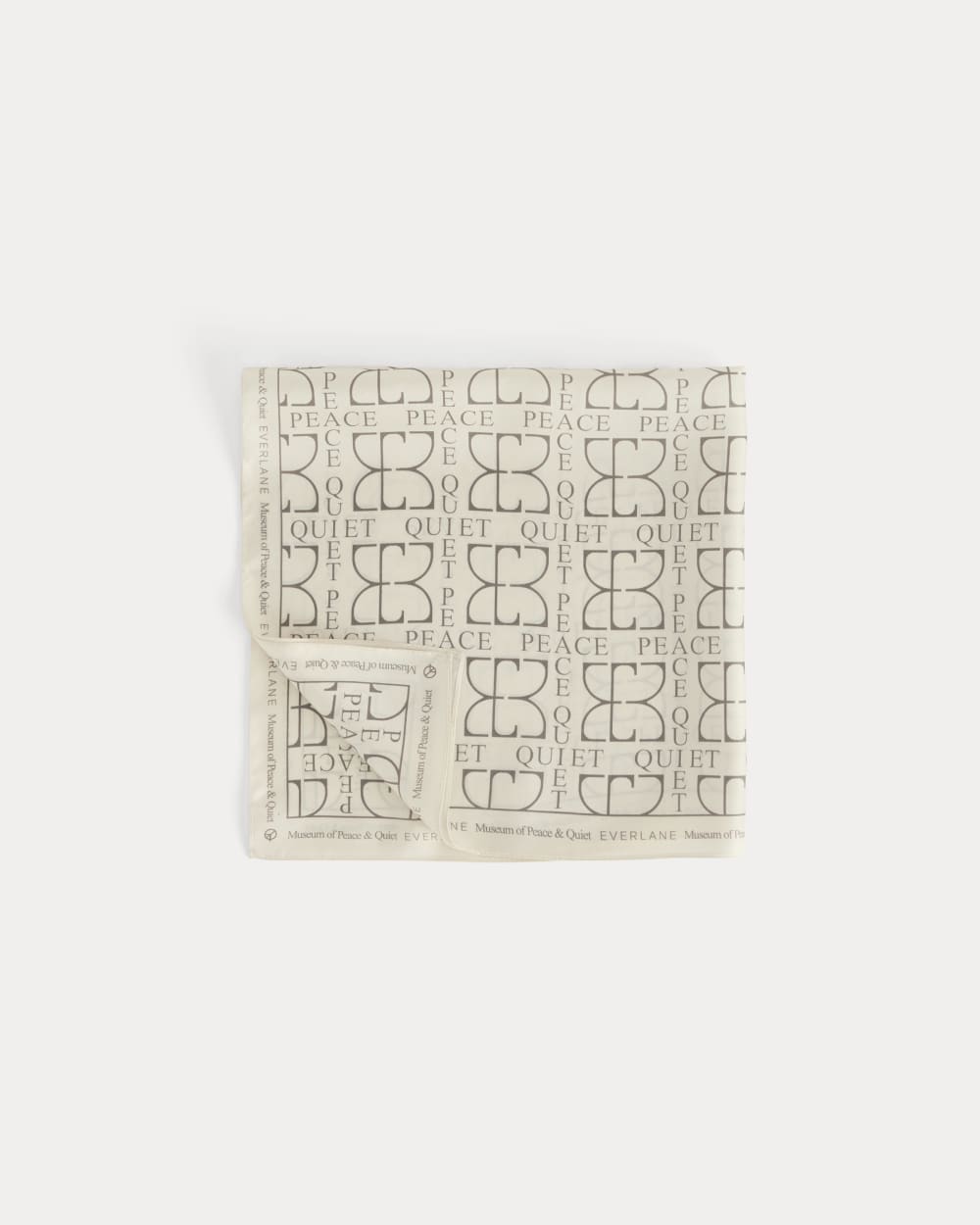 Everlane x Peace & Quiet Silk Bandana in Bone — front view