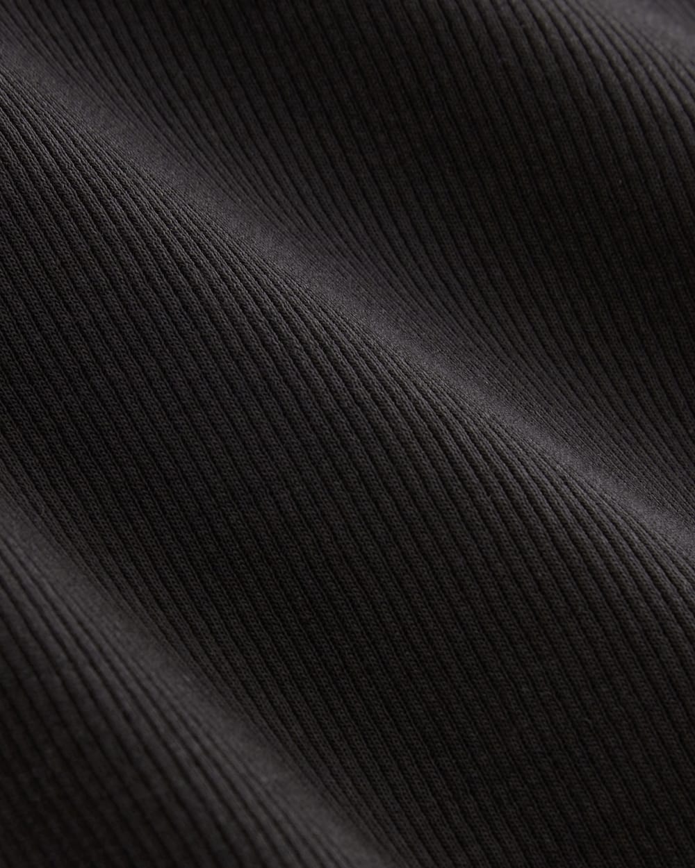 The Luxe Rib Square-Neck Tank in Black — detail view