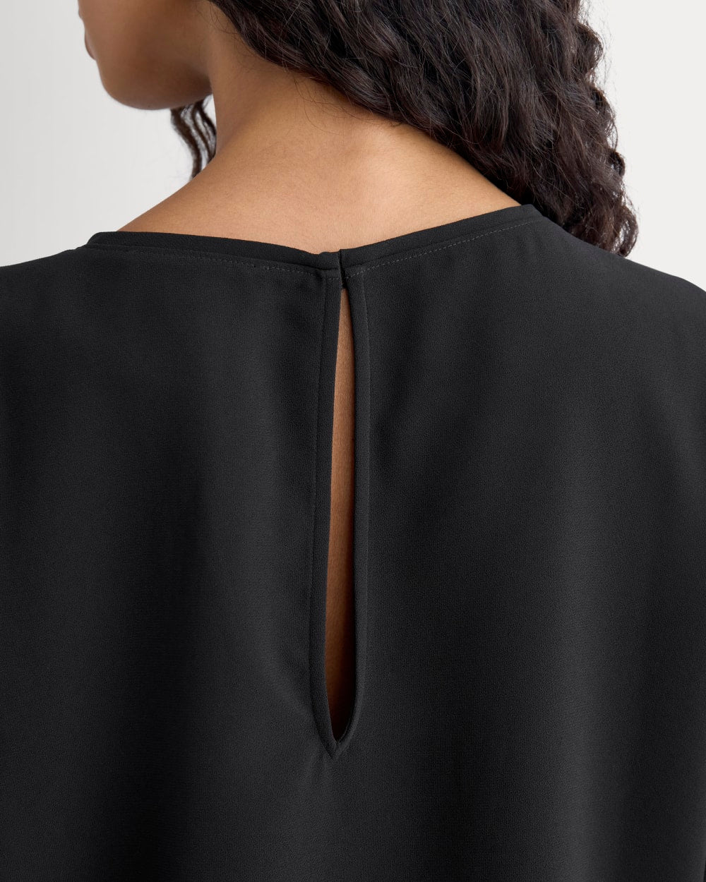 Drapey Crepe Top in Black — detail view