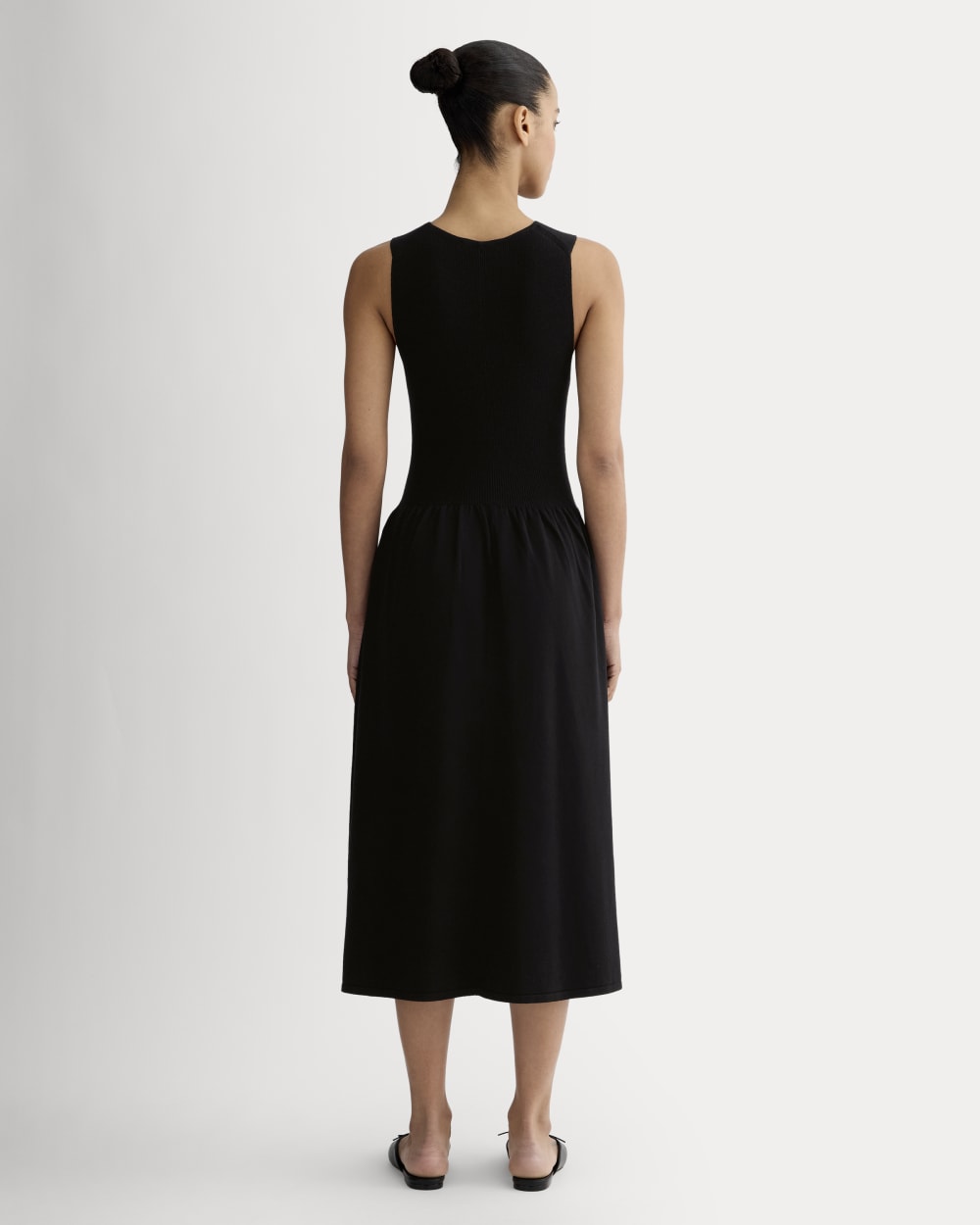 The Knit Crew Dress in Black — detail view