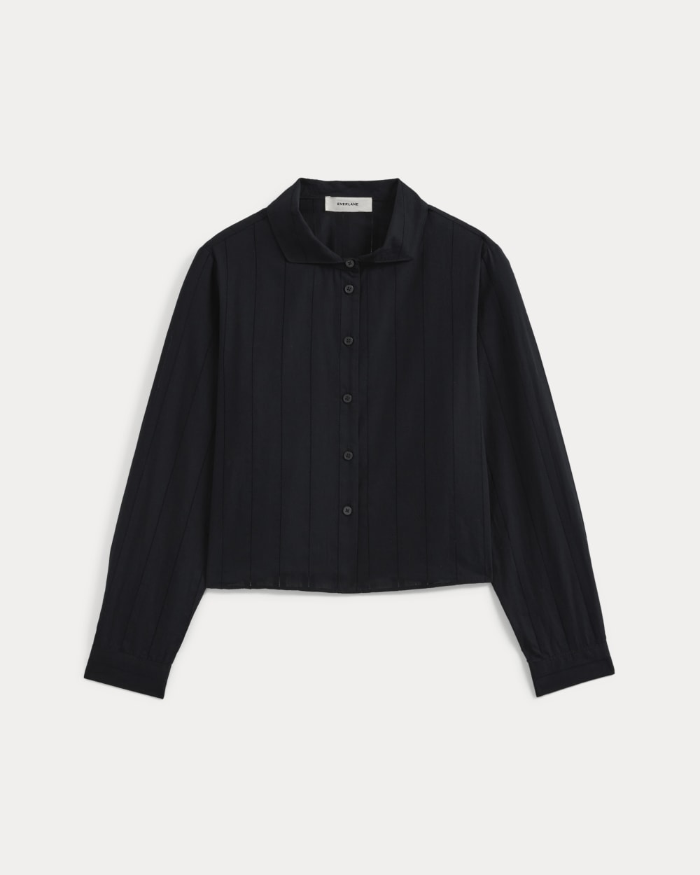 Textured Mini Collar Shirt in Black — alternate view
