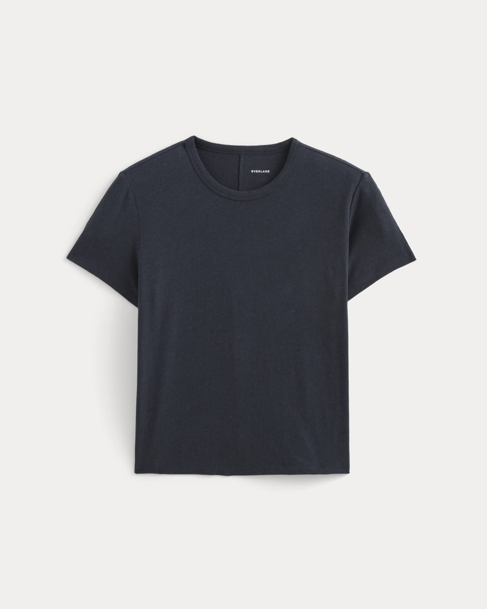 The Box-Cut Tee in Cotton Linen in Navy — alternate view