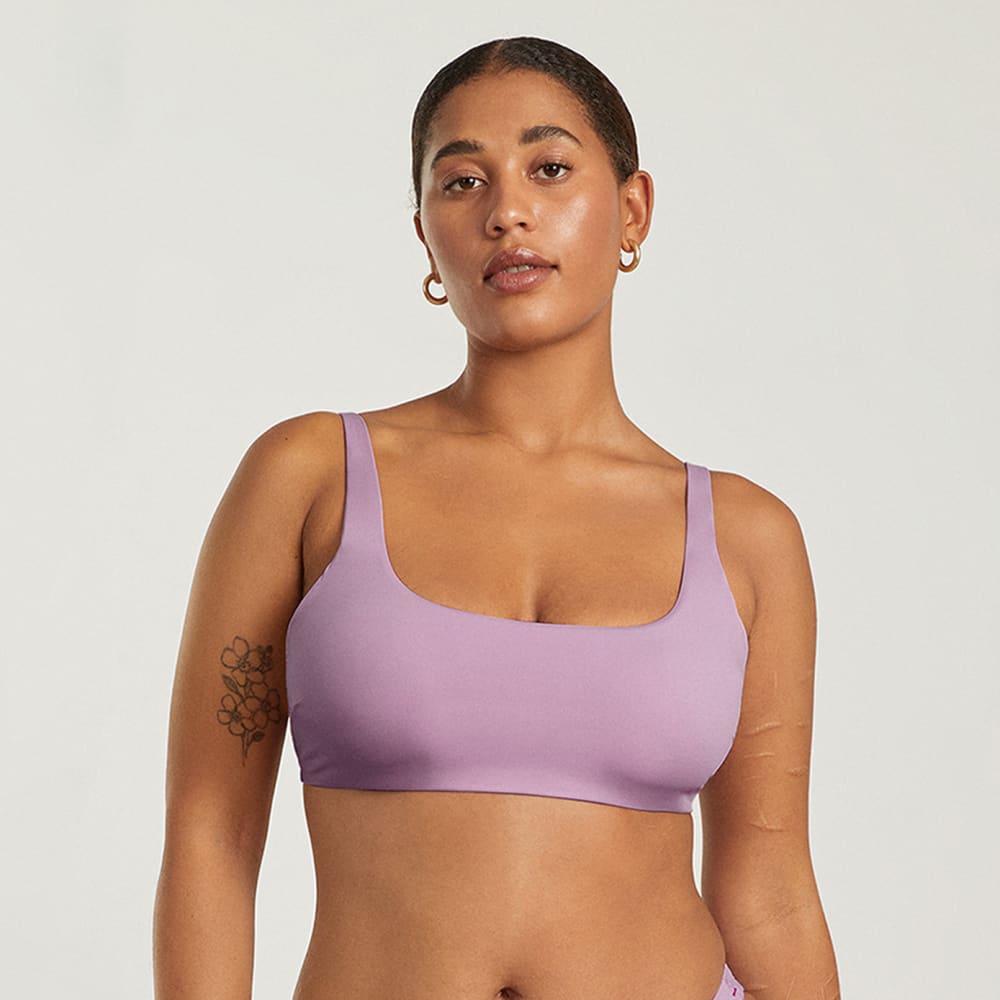 The Square-Neck Bikini Top in Lilac — alternate view
