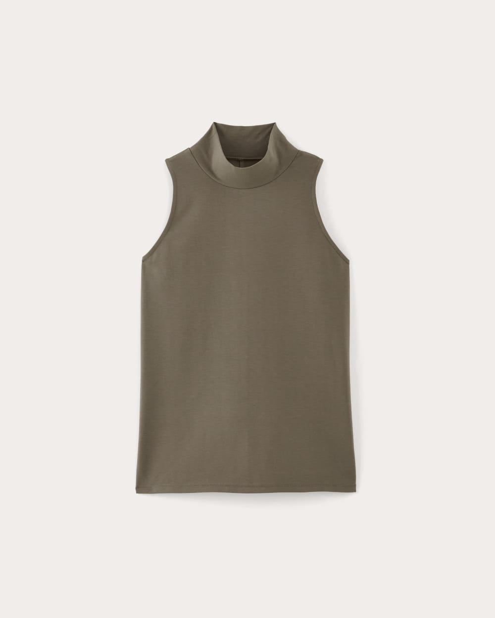 The Form Mock-Neck Tank in Taupe — alternate view