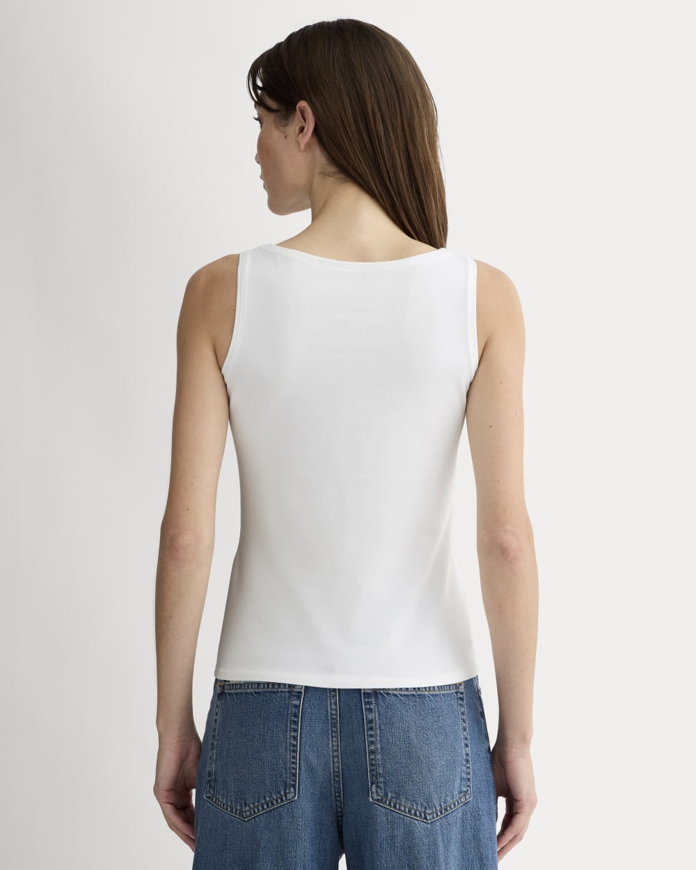 The Form Boatneck Tank in White — detail view
