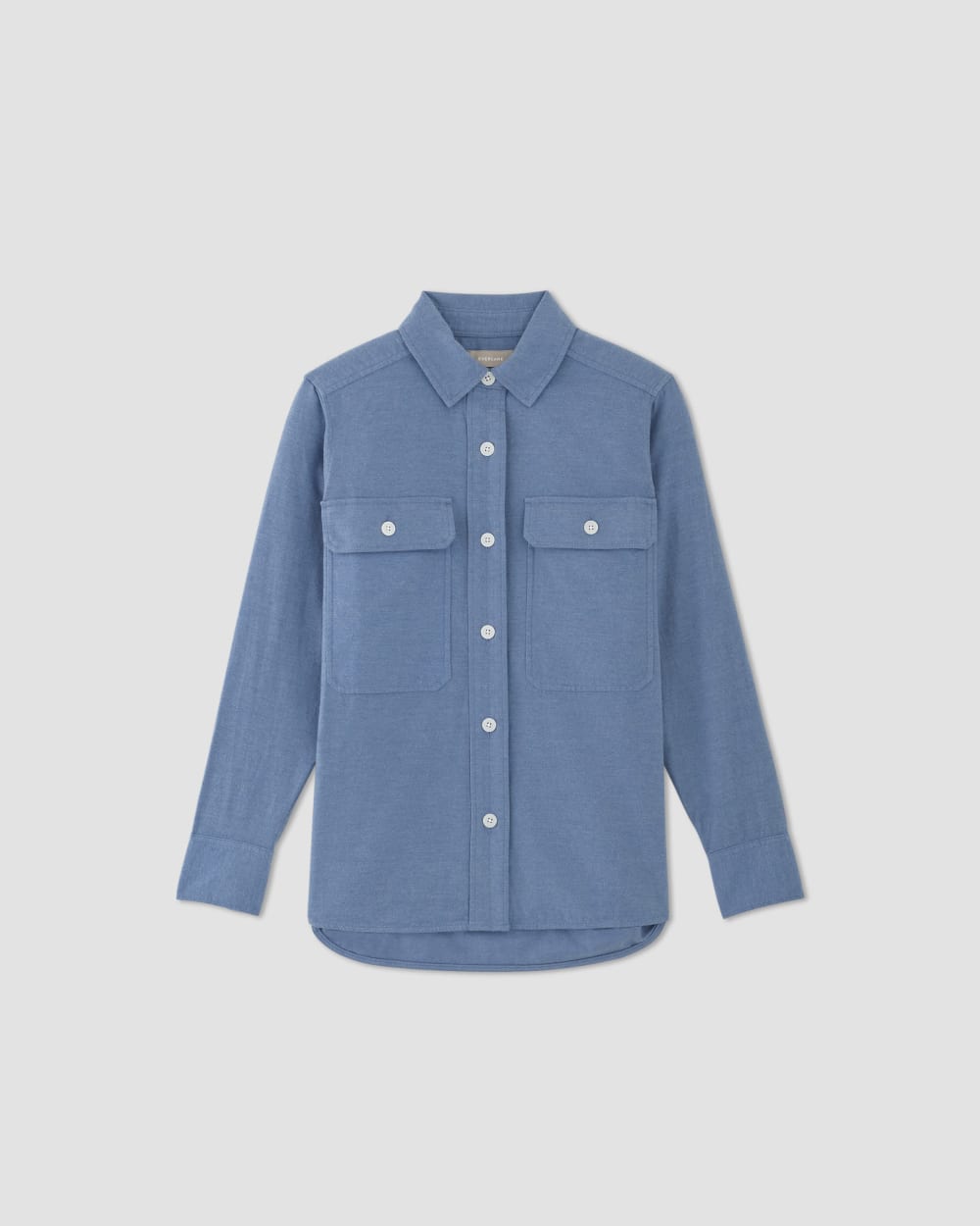 The Classic Cotton Flannel Shirt in Heathered Heritage Blue — alternate view