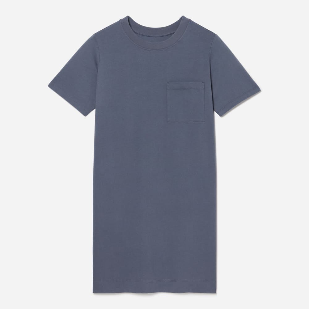The Organic Cotton Weekend Tee Dress in Atlantic — front view