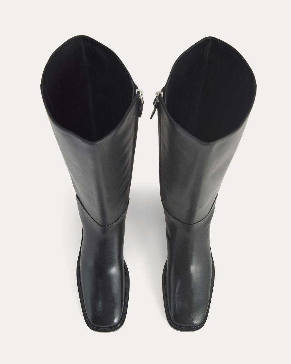 Leather Knee-High City Boot in Black — detail view