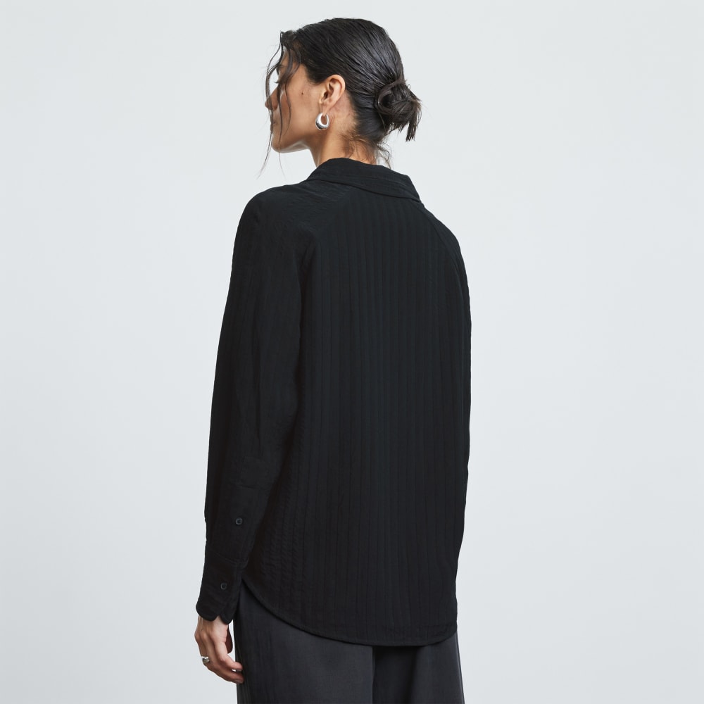The City Stripe Shirt in Black — detail view