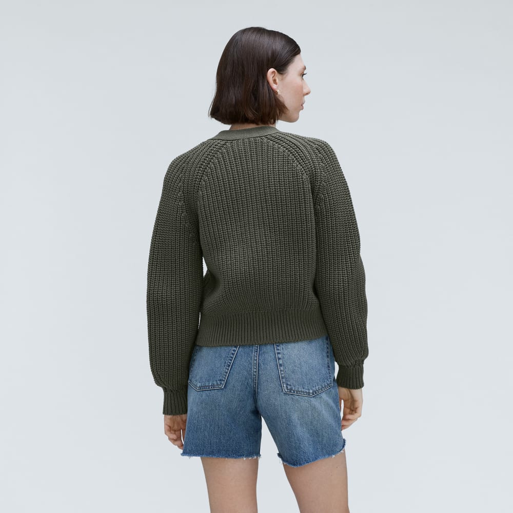 The Texture Cotton Cardigan in Kambaba — detail view