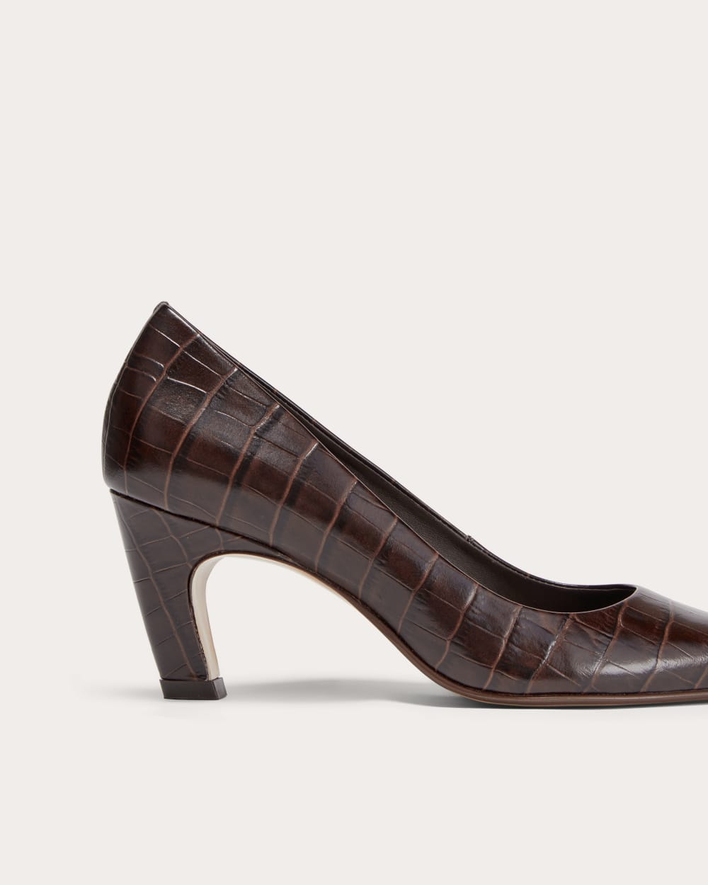 The Banana Pump in Brown Crocodile — detail view