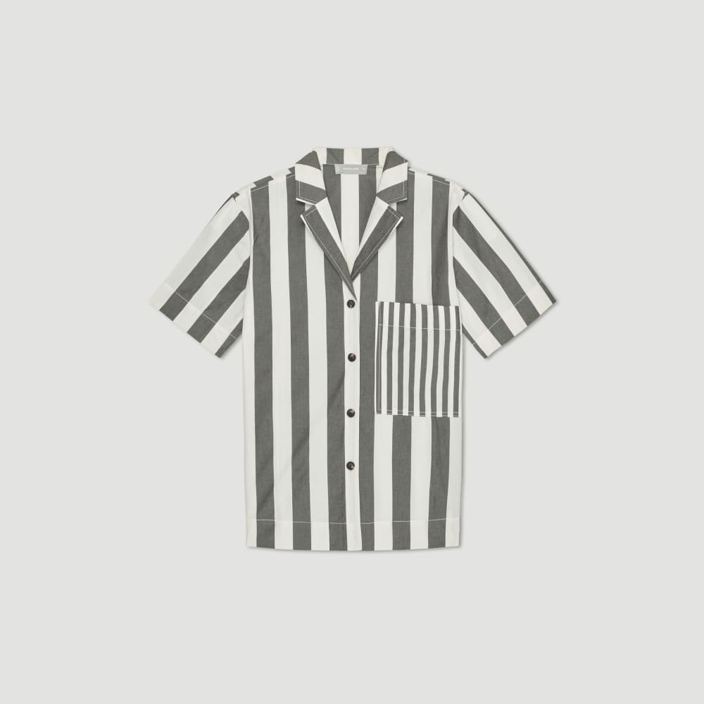 The Poplin Shirt in Bone / Black — alternate view