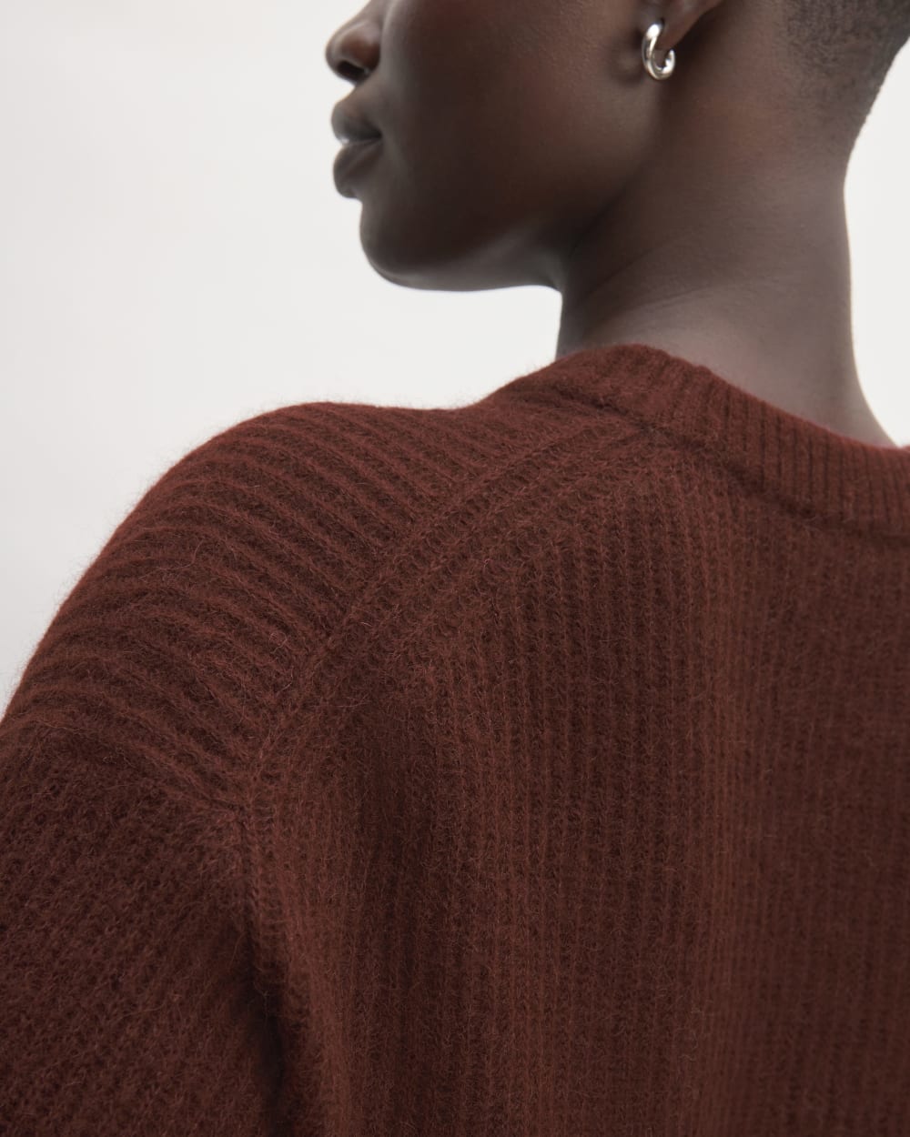 The Cocoon Crew in Alpaca in Burgundy — detail view