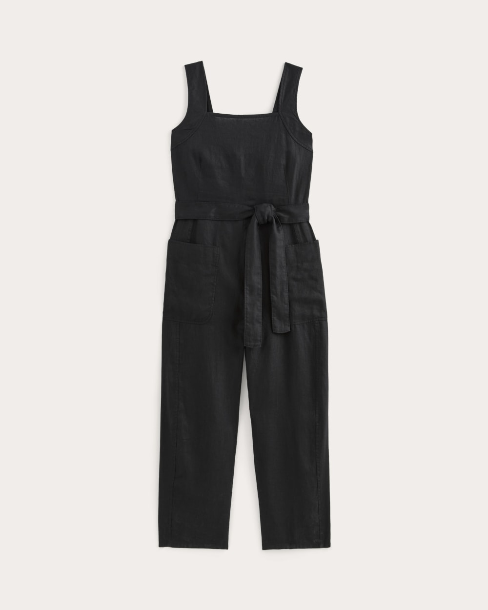 The Utility Coverall in Linen in Black — alternate view