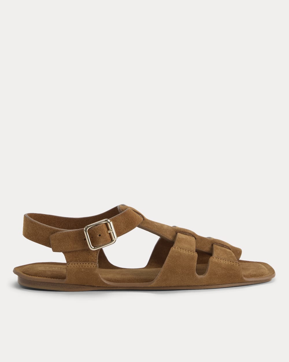 Made in Italy Opanka Sandal in Biscott Suede — front view