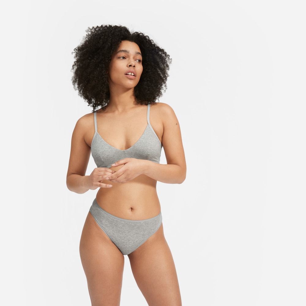 The Cotton High-Rise Bikini in Heathered Grey — detail view