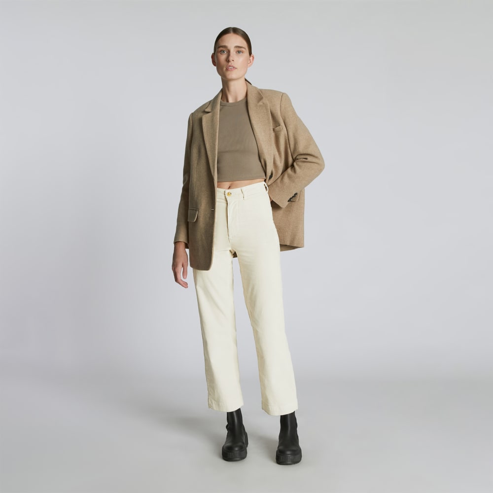 The Corduroy Wide-Leg Pant in Canvas — front view