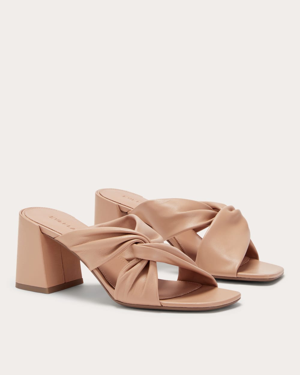 The Day Twist Heel in Blush Tan — front view