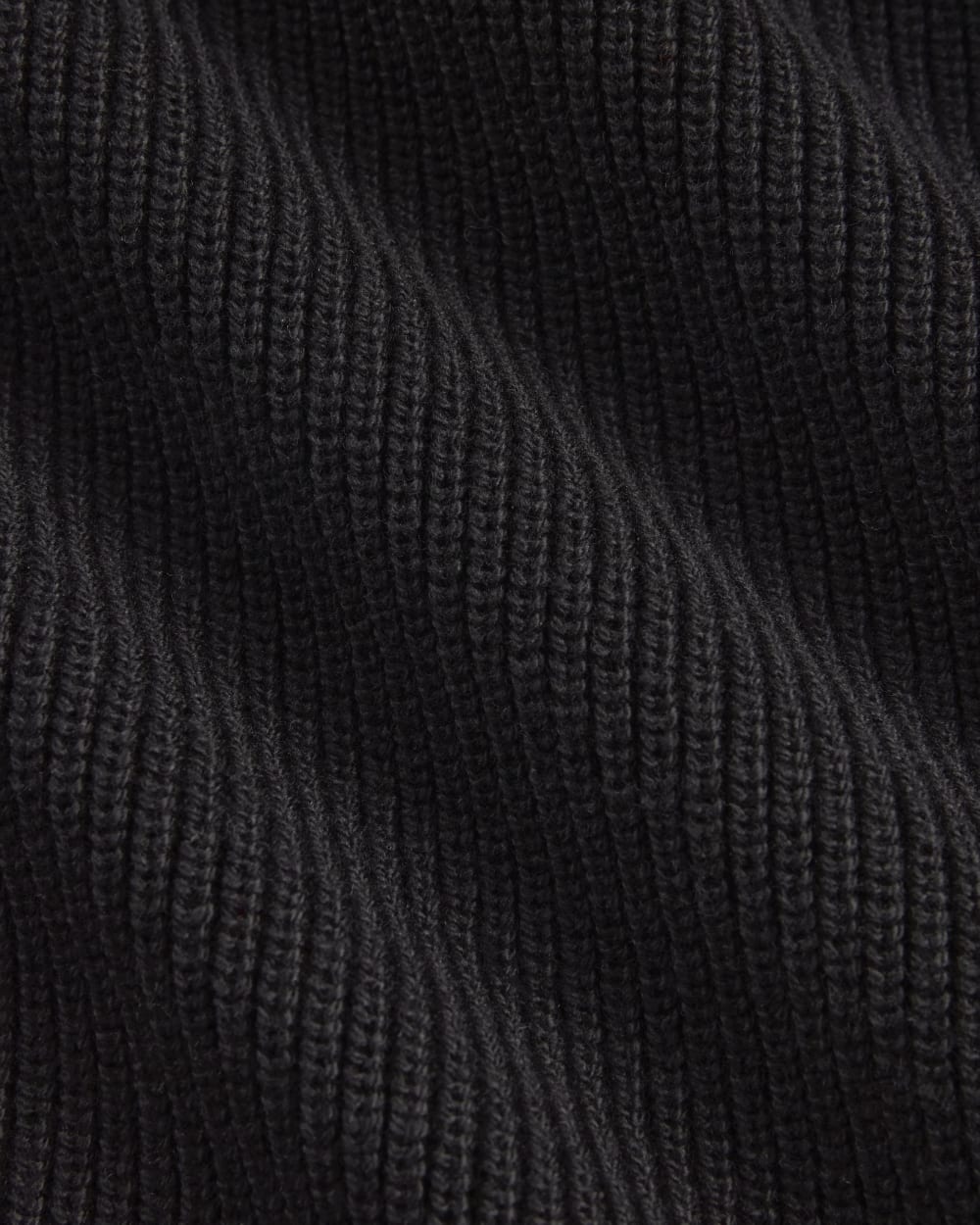 The Slouchy Funnel Neck in Everyday Cotton in Black — detail view