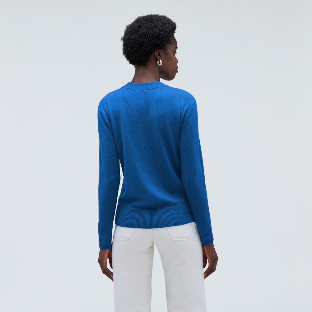 The Cashmere Crew in Lapis Blue — detail view