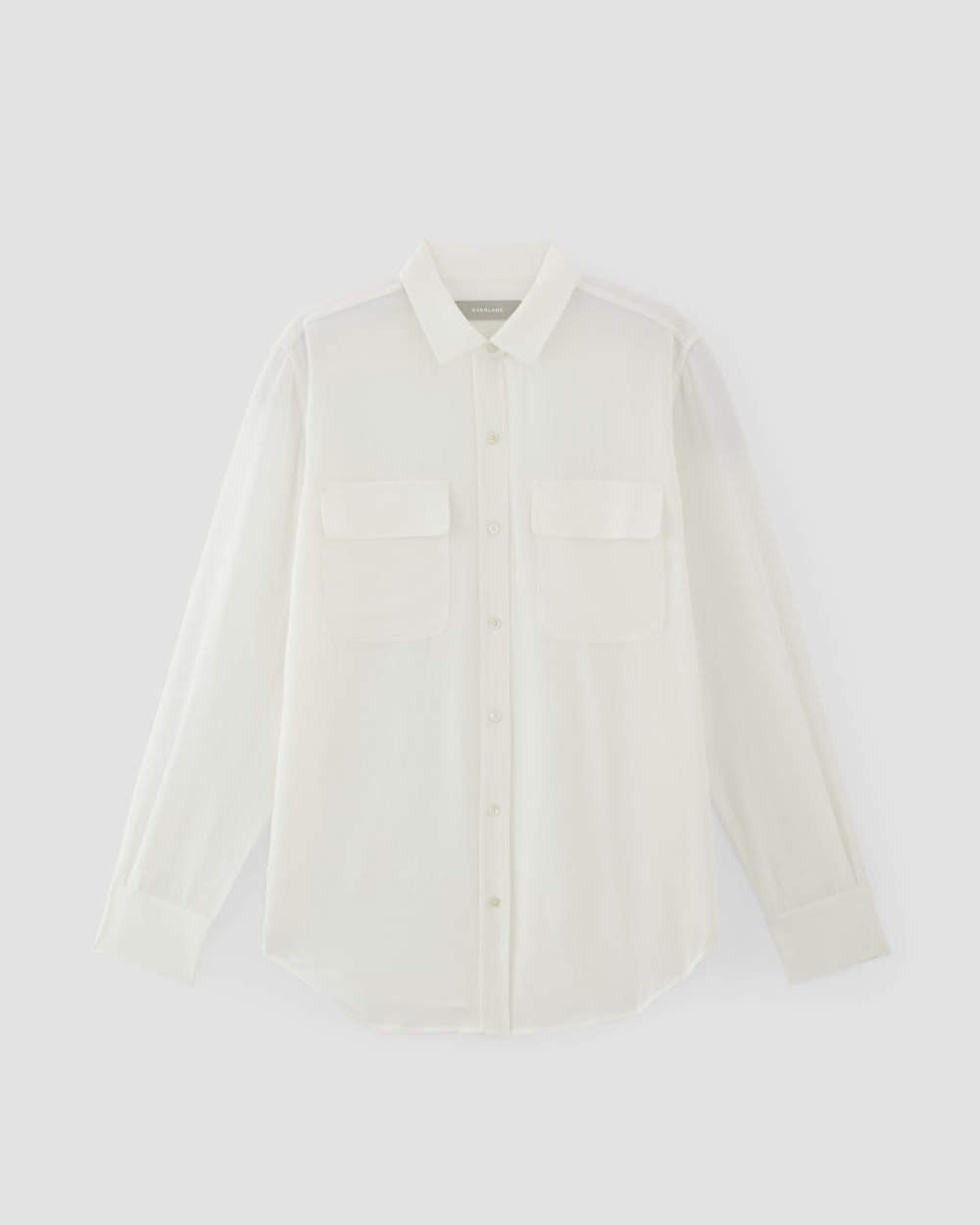 The Utility Shirt in Washable Silk in Off-White — alternate view