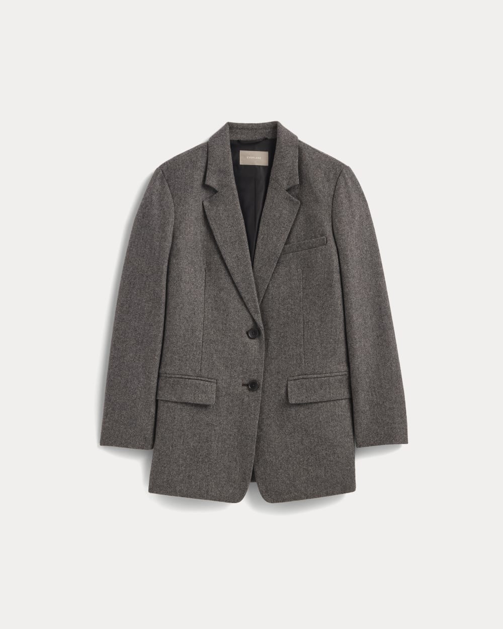 The Oversized Blazer in Wool in Grey Herringbone — alternate view